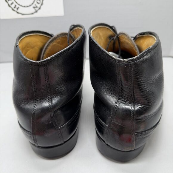 Vintage Men’s Leather Boots Size 11.5 M Black Lace Up Classic Made In Italy main image 11